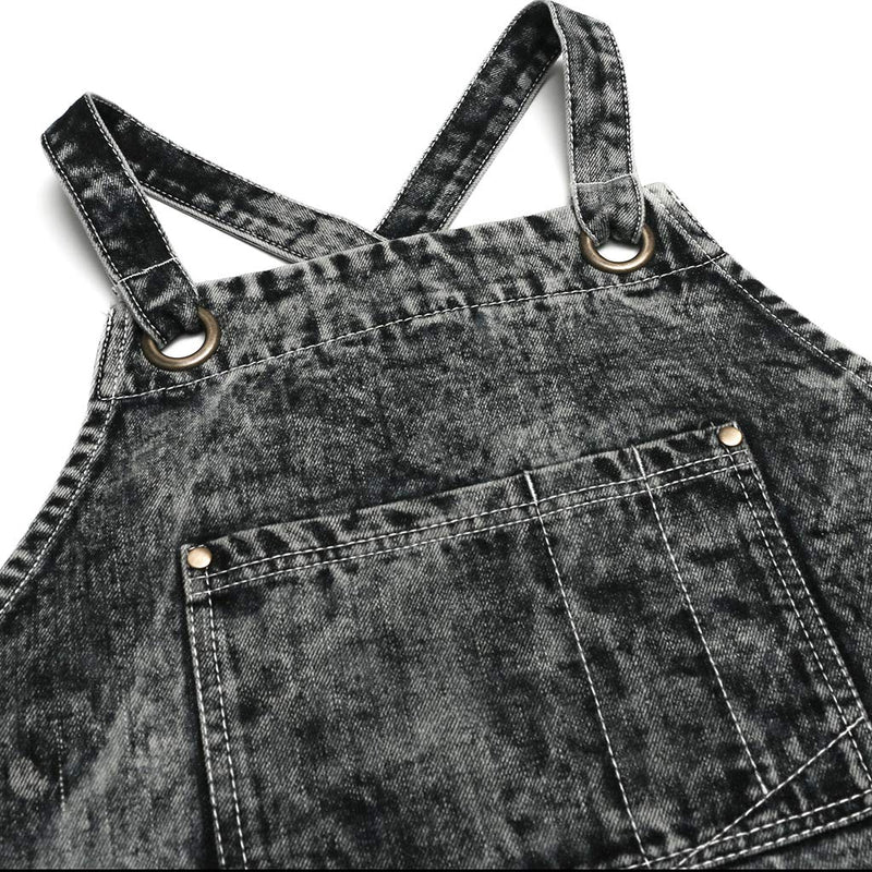Jeanerlor - Denim Apron With Pockets for Women and Men - Washing Style | Adjustable S to XXL Adjustable:S to L Black