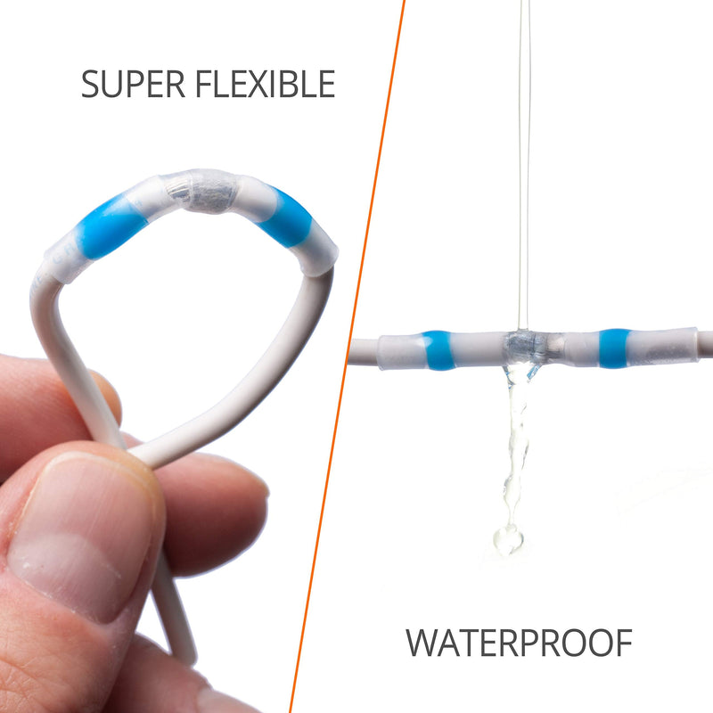 Wirefy 120 PCS Solder Seal Wire Connectors - Heat Shrink Solder Butt Connectors - Waterproof Solder Sleeves - Self Soldering Wire Connectors - Blue 16-14 AWG Blue - 1.5 - 2.5 mm²