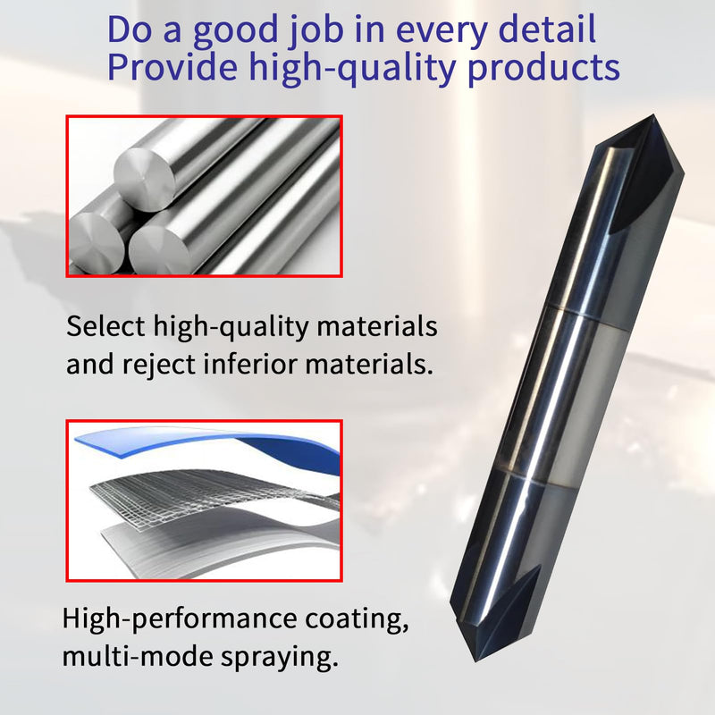1/2" Chamfer Mill Solid Carbide End Mill,1/2" Cutting Diameter, 3" Overall Length, 4 Flute, 90° Chamfer Angle, Chamfer Mill, Double End,AlTiN Coated,for Medium Hardness Materials 90 degree double end 1/2" *1/2" * 3"