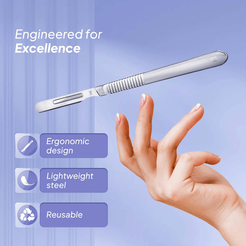 10R Blades Dermaplaning Razor for Women Face 10R Blades with Scalpel Handle - Pack of 15 Dermaplane Blades Scalpel 10R + Dermaplane Handle #3, Size 10R Scalpel Blades, Dermaplane Blades 10R #10R