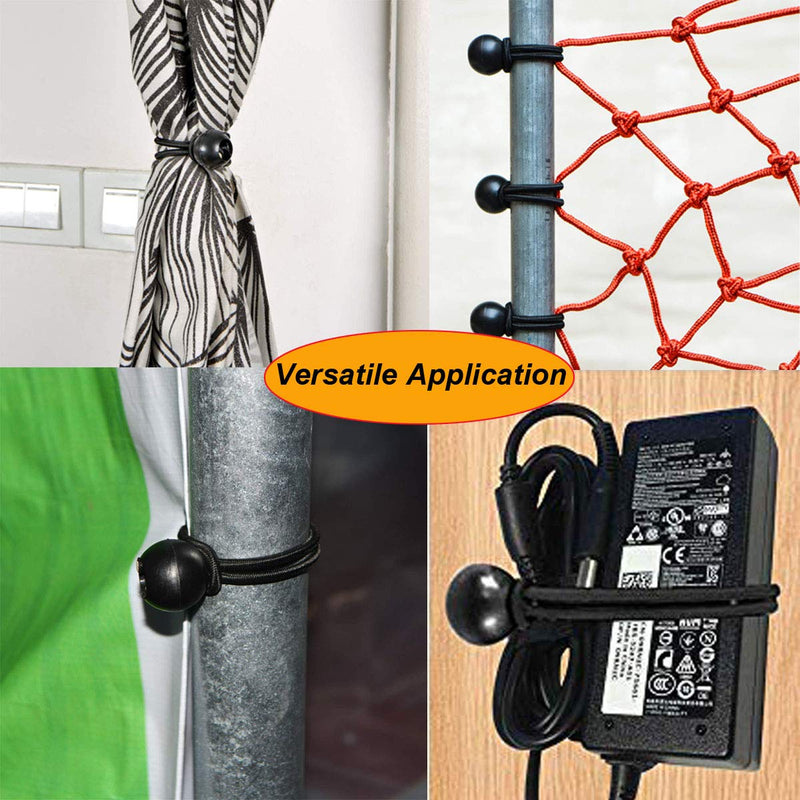 Ball Bungee Cords, 50 Packs, 4 Inch Black Tie Down Cords for Tarp, Canopy Shelter, Wall Pipe, UV Resistant - NewNest Australia