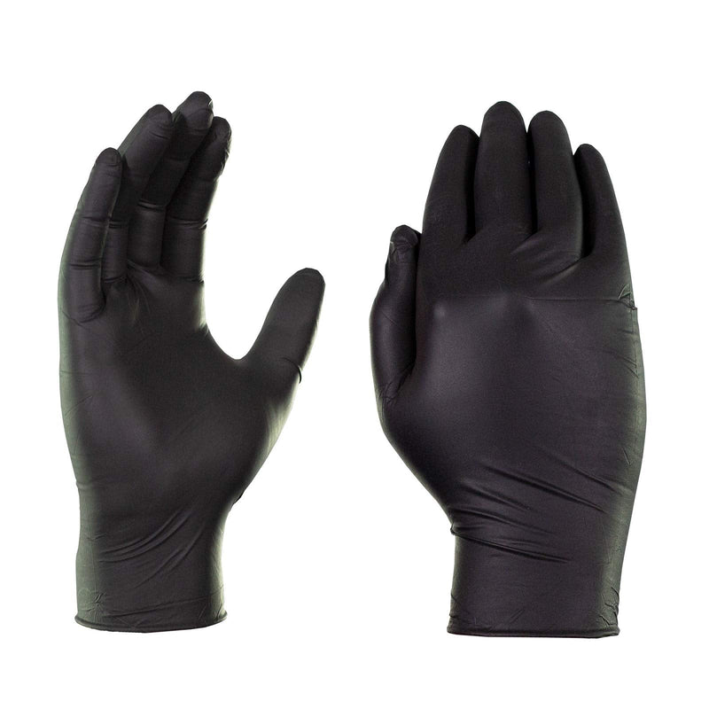 AMMEX Black Nitrile Exam Gloves, Box of 100, 3 Mil, Size Large, Latex Free, Powder Free, Textured, Disposable, Non-Sterile, Food Safe, ABNPF46100BX Large (Pack of 100)