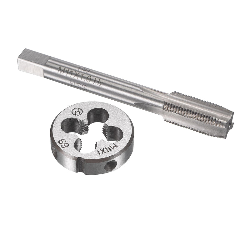 uxcell M11 x 1mm Metric Tap and Die Set, Machine Thread Screw Tap with Round Threading Die, Tap & Die Kit for Nut Screw Bolt Thread Repair