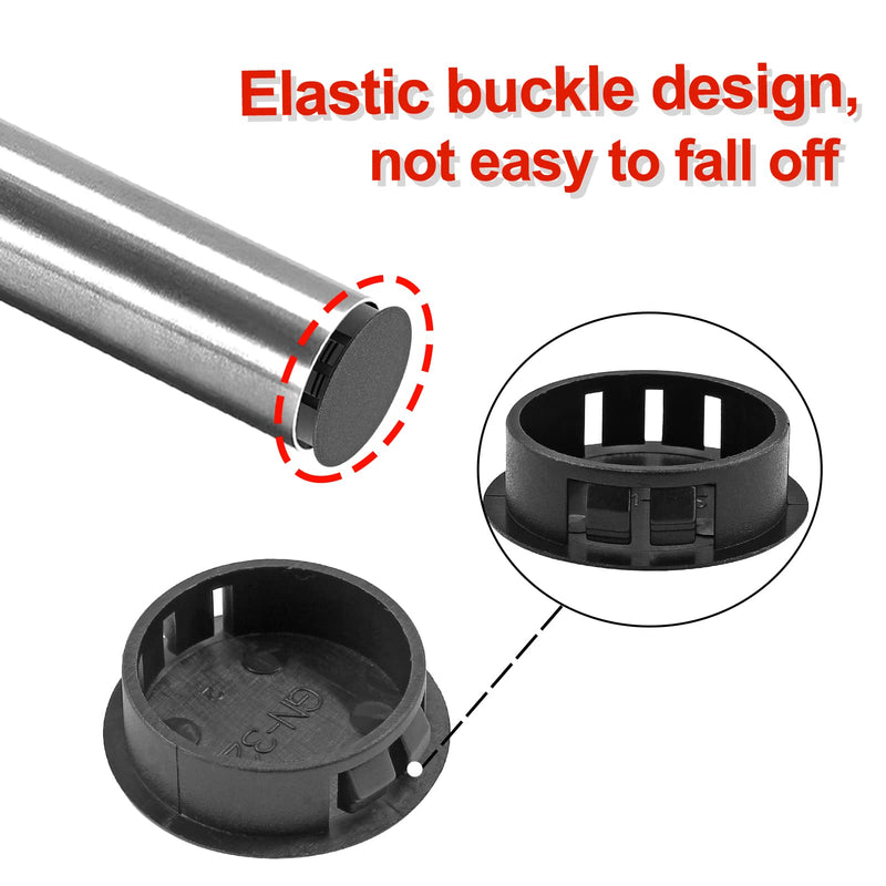 30Pcs 3/4 inch (19mm) Black Hole Plugs, Plastic Round Flush Type Panel Plugs Fastener Cover for Furniture Protectors 3/4inch (19mm)