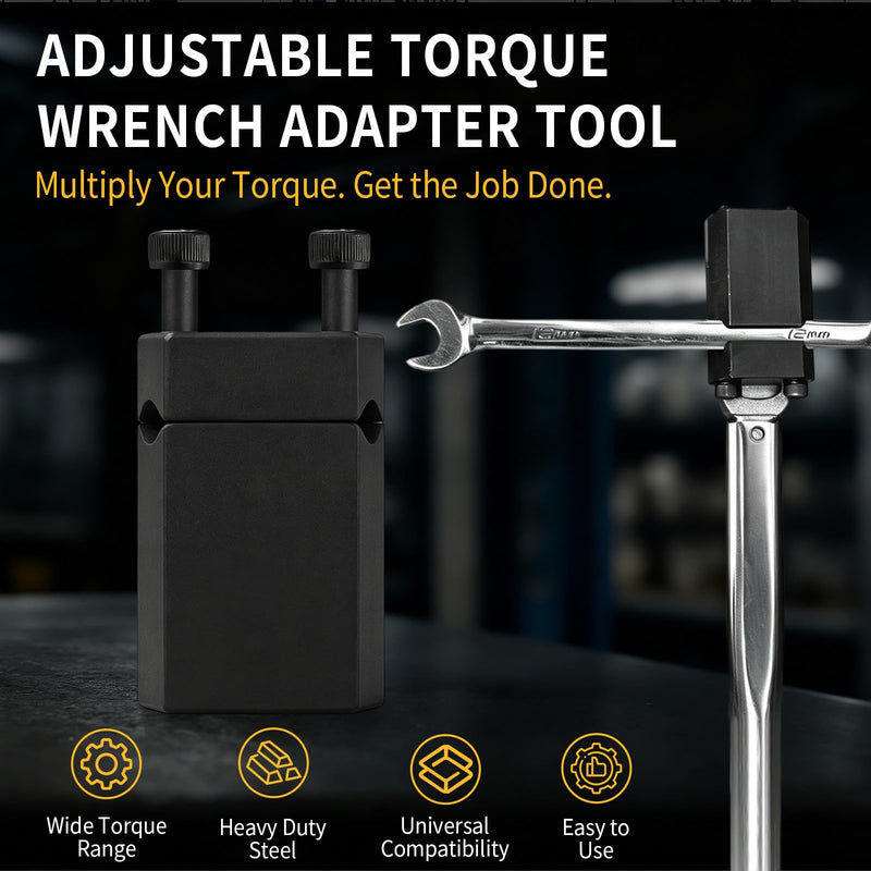Adjustable Torque Wrench Adapter Tool, Heavy Duty Universal Torque Multiplier with Wide Torque Adjustment Range for Automotive, Motorcycle, Bicycle Repair & Mechanical Maintenance