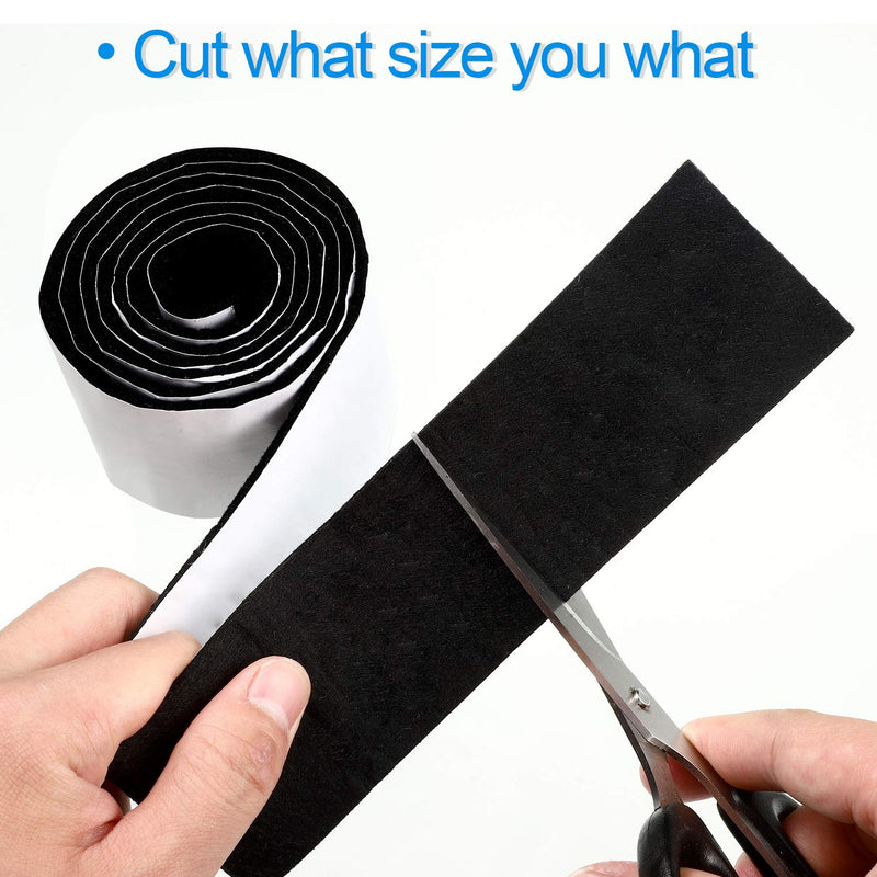 2 Packs Felt Strips with Adhesive Backing Non Slip Felt Furniture Pads Adhesive Felt Roll Felt Tape for Protecting Hardwood Floors Chair Wall Protector(120 x 2 x 0.12 Inch, Black) 120 x 2 x 0.12 Inch