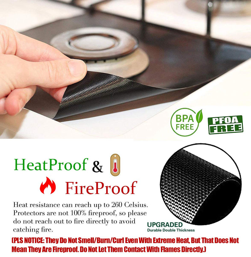 Stove Burner Covers,0.3 MM Double Thickness,8 Pack,Gas Stove Burner Liners,Non-stick Reusable Gas Range Stove Top Covers for Kitchen,Cuttable,Easy to Clean,Black,Size 10.6” x 10.6” Black（8pcs） - NewNest Australia