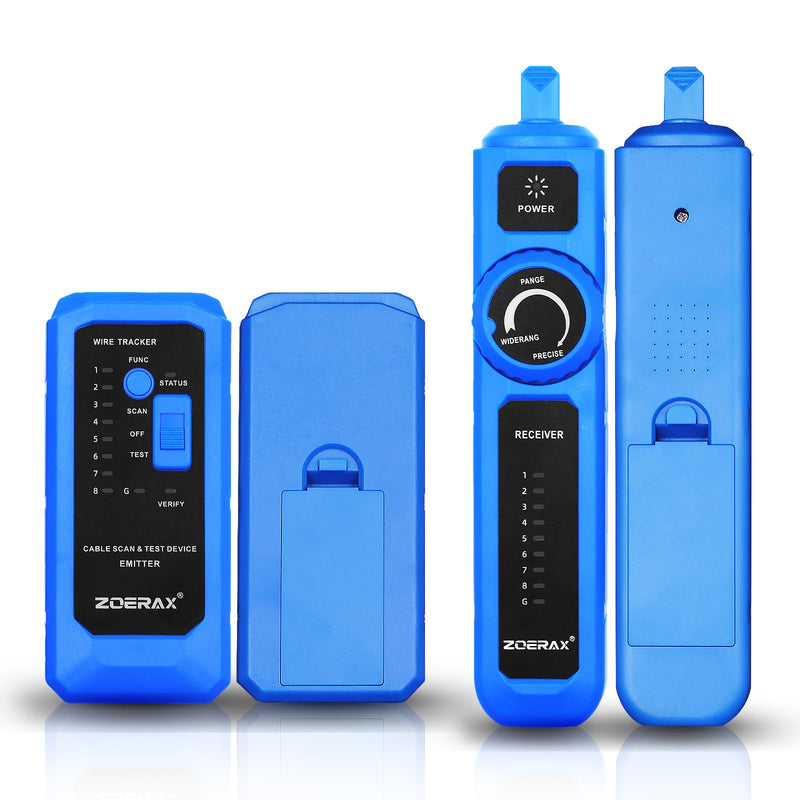 Wire Tracer, Network Cable Tester with Auto Wake Function - Locate, Test, Tone in One Step Safe for POE Switch Tracing, Anti-Interference, for Continuity, Wire Map, Open/Short, Long-Lasting