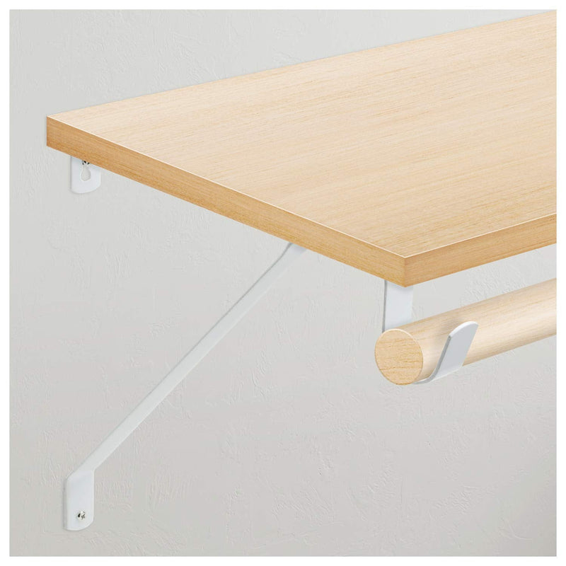 Nuk3y Heavy Duty Adjustable Shelf Rod Support Bracket (White) White