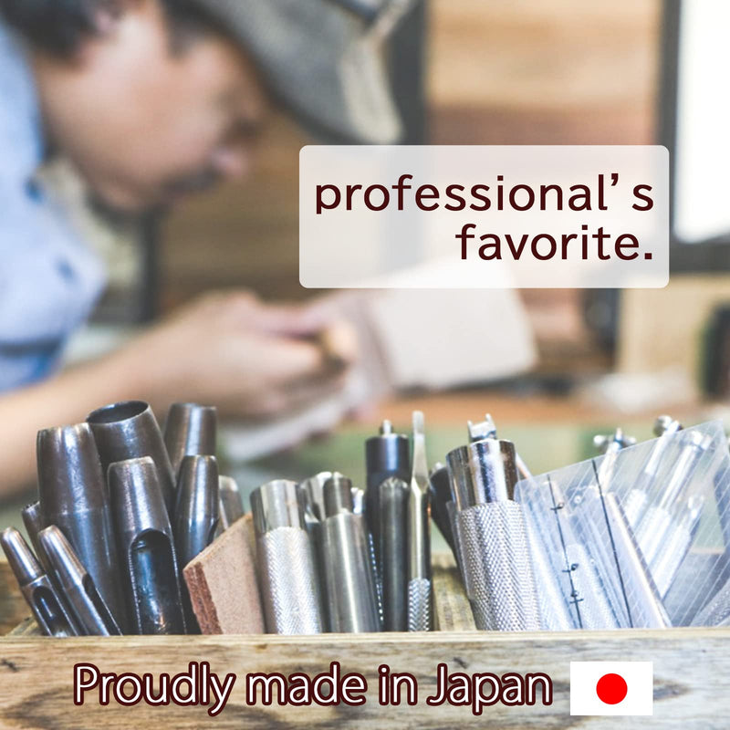 Japan Made Belt Hole Puncher for Leather 14 Sizes of Interchangeable Punch Blade, POLARIS Brand Genuine Japanese Tool