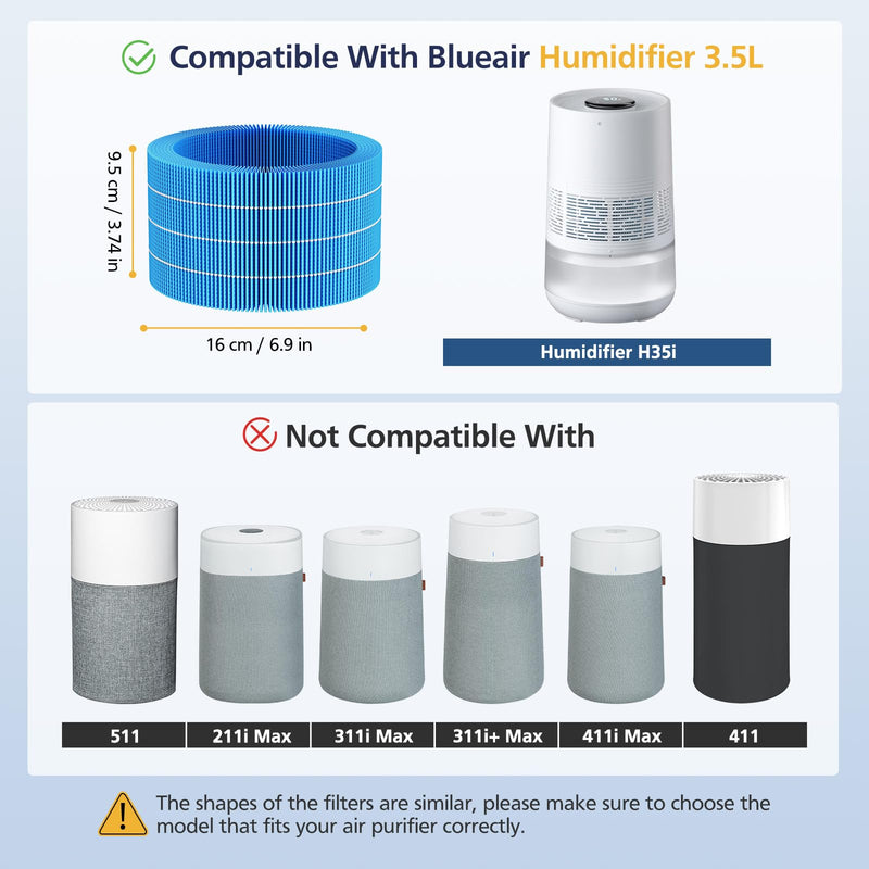 Humidifier H35i Wick Filter Replacement for Blueair Smart Humidifier 3.5L 2 Pack