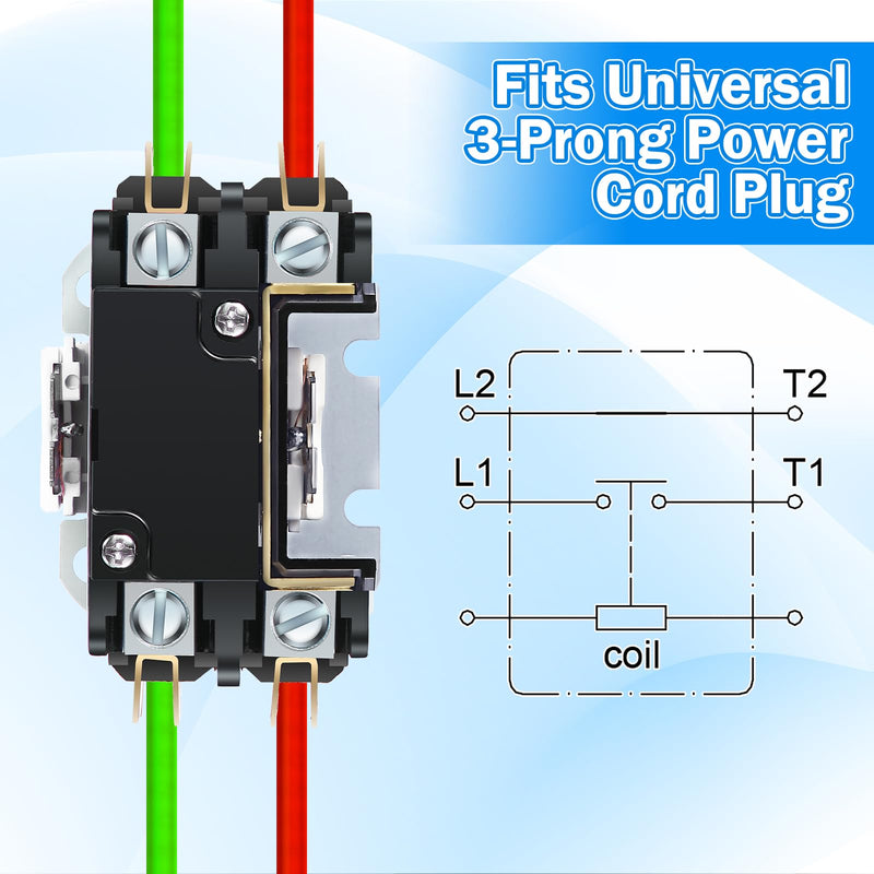 Carrier HVAC Motor Contactor, 1 Pole 24V Coil 40 Amp AC Contactor Furnace Replacement Relays, AC Definite Purpose Relays, Air Conditioner Condenser Compressor