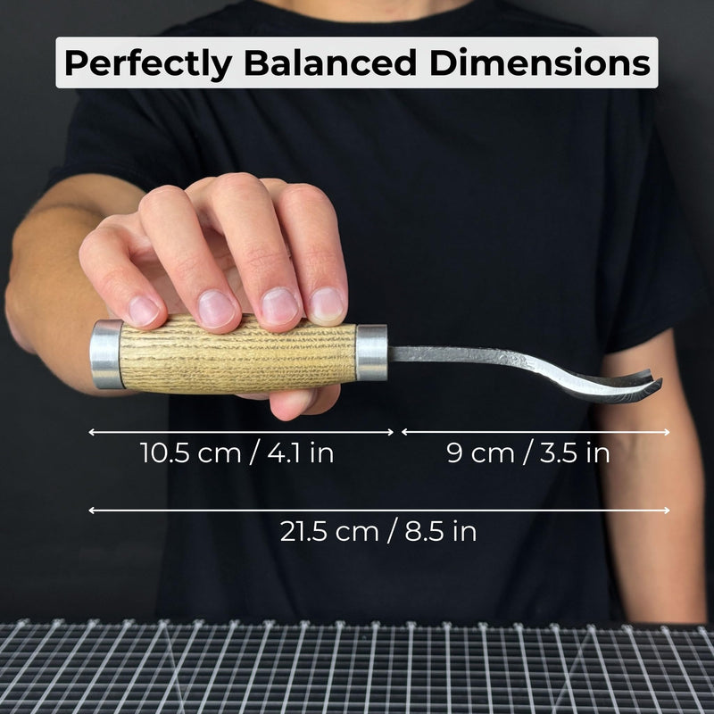 Sharky Hand-Forged Spoon Bent Gouge - Professional Wood Carving Chisel For Spoons Bowls Kuksa And Sculpting (0.8 inches (20 mm)) 0.8 inches (20 mm)