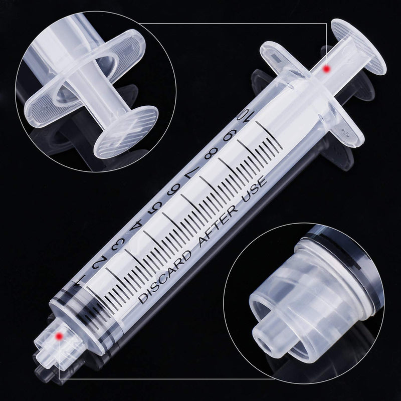TecUnite 20 Pack Syringe Without Needle, Plastic Curved Syringes for Epoxy Resin, Craft, Feeding Pets Animals, Oil or Glue Applicator 10 ML