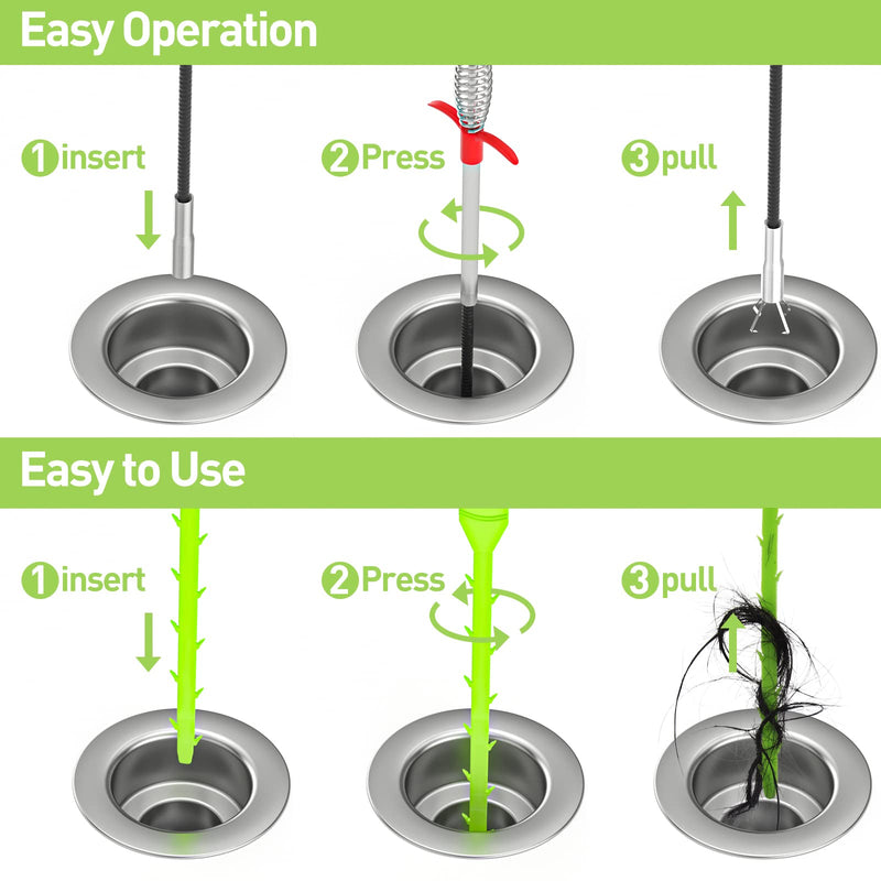DR.PEN Flexible Grabber Claw Pick Up Reacher Tool (Drain Clog Remove Tool), With 4 Claws Bendable Hose Pickup Reaching Assist Tool for Litter Pick, Home and Kitchen Sink, Drains, Toilet (35.4 inch) 35.4inch