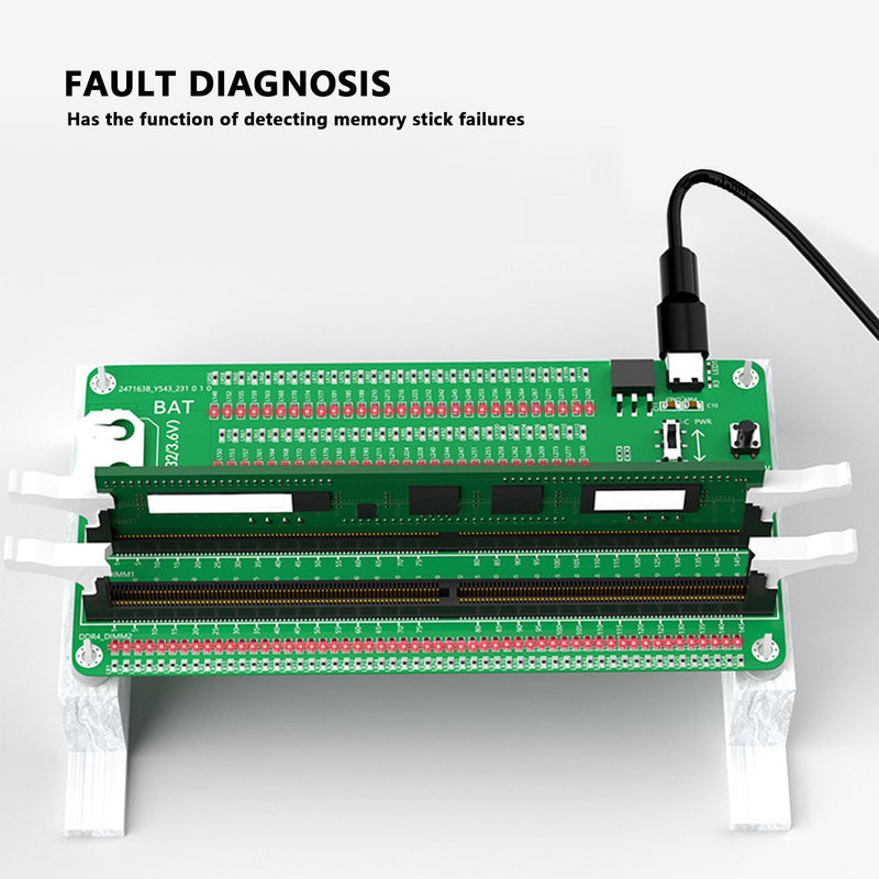 DDR4 Memory Tester, DDR4 Tester Card with LED Light, for Fixing Desktop and Server Computers Green DDR4