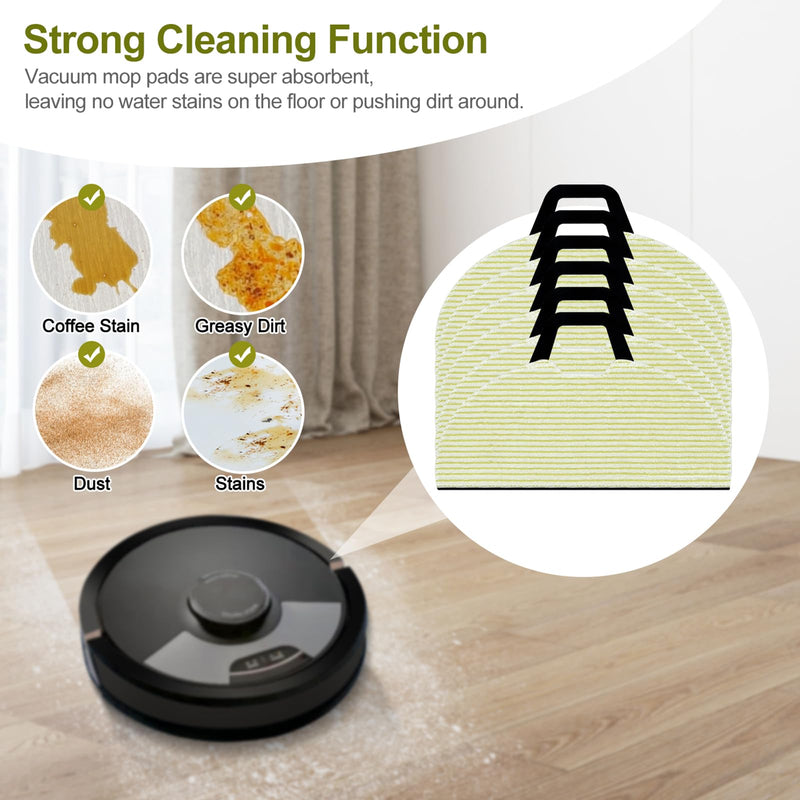6 Pack Vacuum Mop Replacement Pads Compatible with Shark RV2610WA AV2610WA RV2620WD RV2610WFUS RV2410WD AI Ultra 2-in-1 Robot Vacuum,Vacmop Pads Refills,Washable Reusable Microfiber Soft Pads
