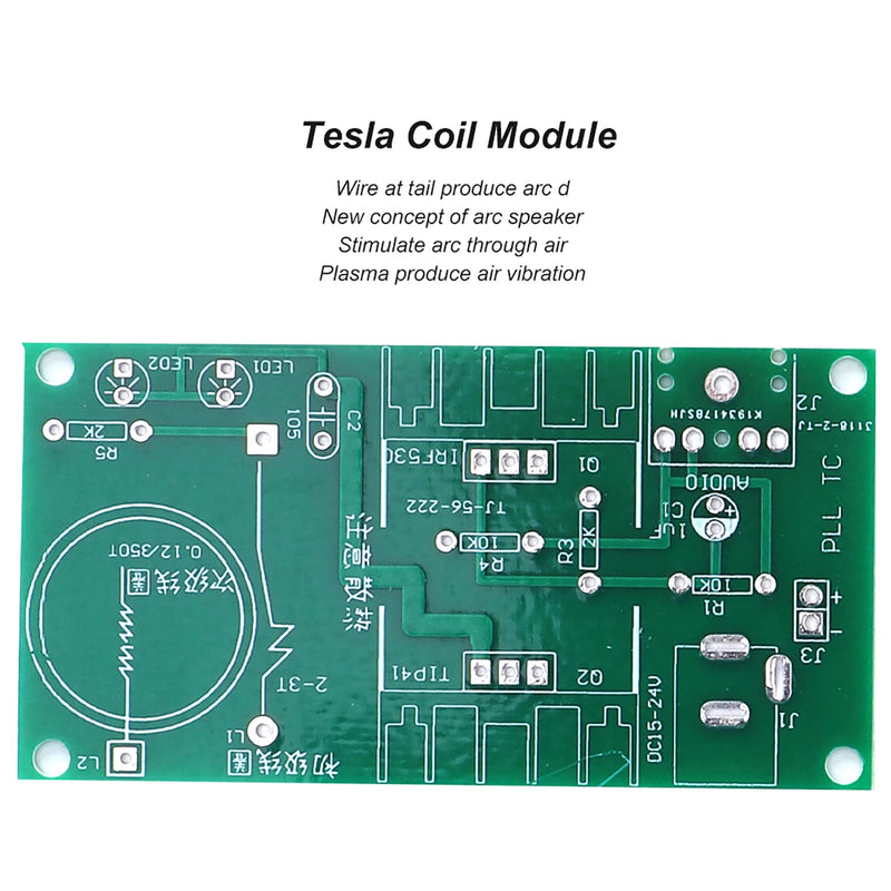 Oumefar DIY Mini Coil Kit, 15W Speaker Unassembled Electronic Kit Tool Mini Plasma Coil Module for Machine Equipment