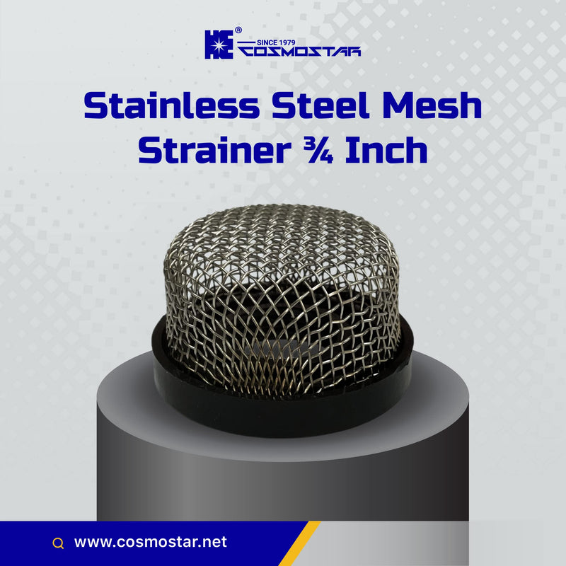 Cosmostar Stainless Steel Strainer ¾ Inch -14, Aerator Screen Wire Mesh Compatible with Livewell Pump, Industrial Plumbing Inline, Garden Washers Water Filter Sprayer Garden Hose Suction Line. (1) Above Ground