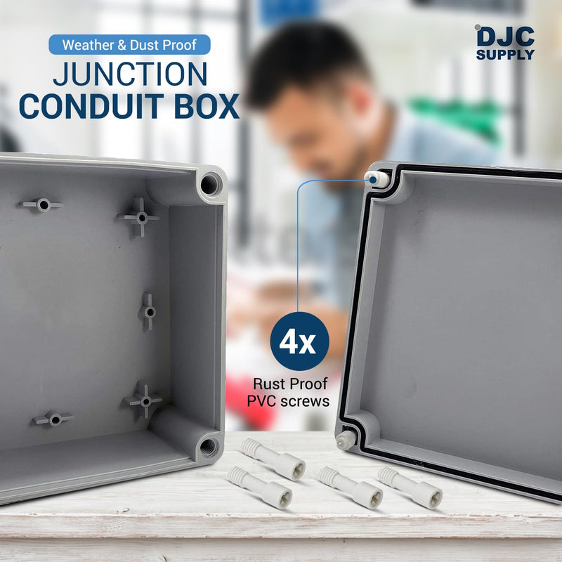 Co. 4" x 4" x 2.4" Weather & Dust Proof PS Plastic Junction Conduit Box Electronics Enclosure 1 Pack 4" x 4" x 2.4"