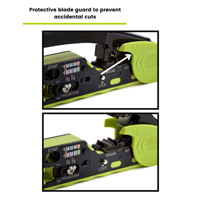 trueCABLE Crimp Tool for Pass Through RJ45 - All-in-One Ethernet Crimper, Cutter, Stripper - Works with Cat5e, Cat6, Cat6A Shielded and Unshielded Connectors trueCRIMP_V3