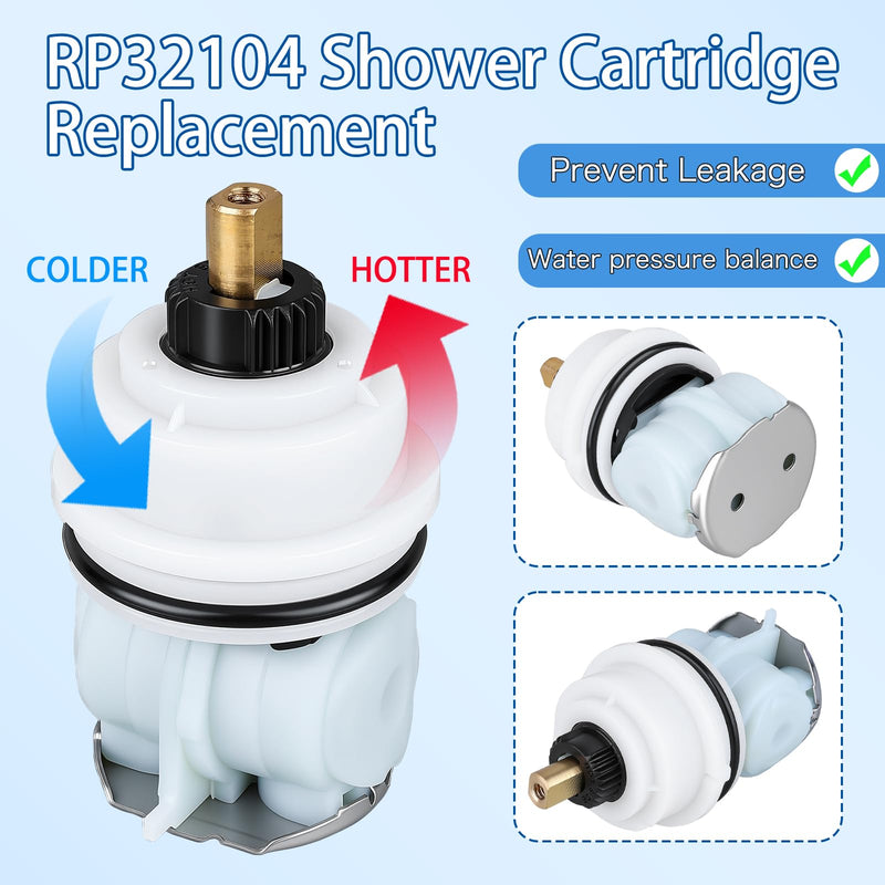 RP32104 Shower Cartridge, Compatible with Delta Monitor 1700 series(1998-2005) Showers ，With RP28603 Seat and Spring Repair Kit
