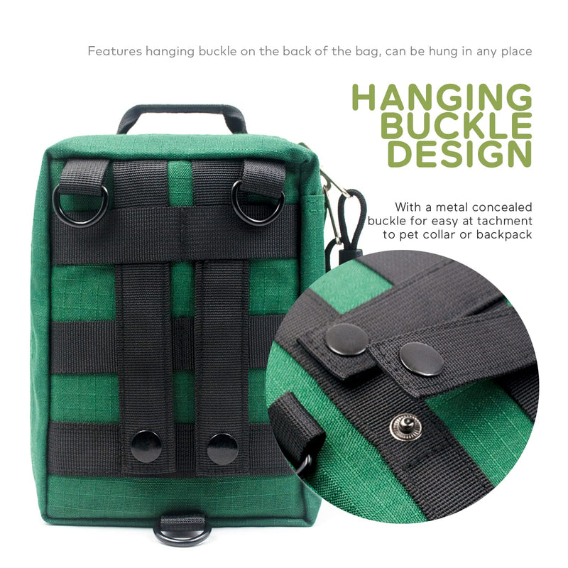 BearHoHo 160pcs Medical Supplies Storage Bag Portable Molle Pet First Aid Kit Dog Survival Kit Military Dog Emergency Rescue Medical Bag (Green) Green - PawsPlanet Australia