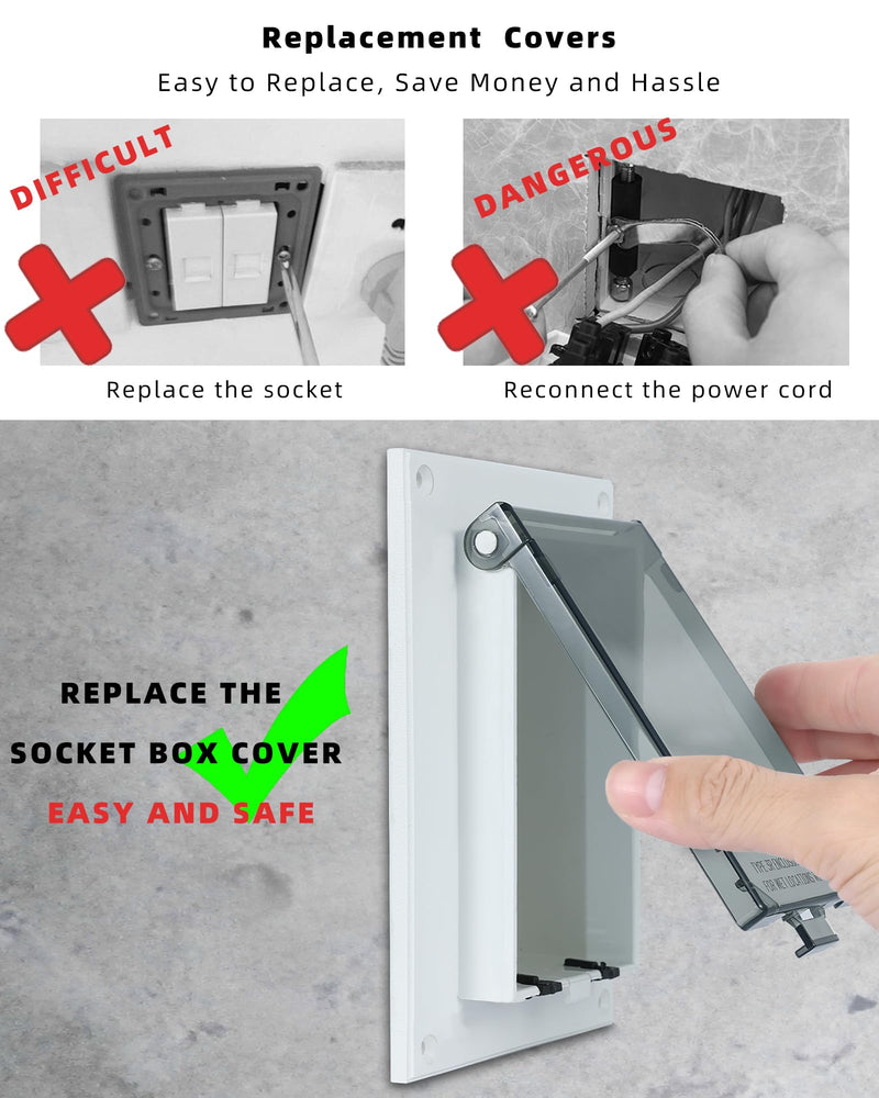 Electrical Box Replacement Cover, DBVC-1 Extra Duty Replacement for All-Weather Use, Type 3r Enclosure Cover for Wet Locations Can be adapted to DBVR1C/DBVS1C/60VC, Improve Electricity Safety (3) 3