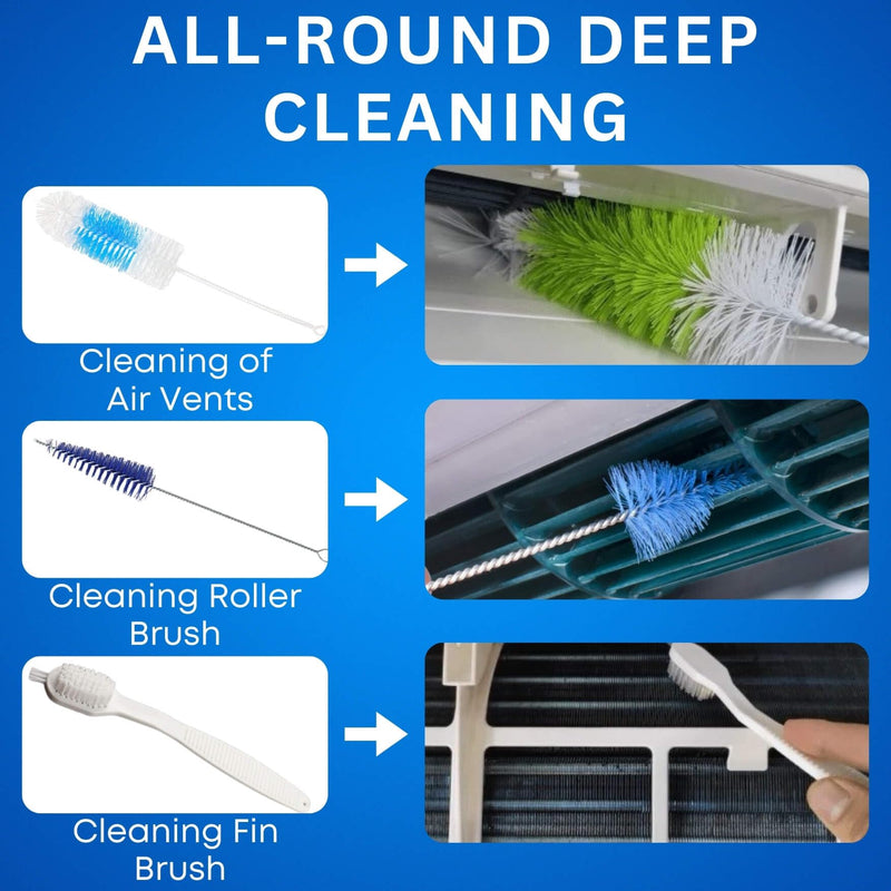 Oiktylr 10Pcs Mini Split Cleaning Kit, AC Cleaning Kit, Fits 27-37in Small