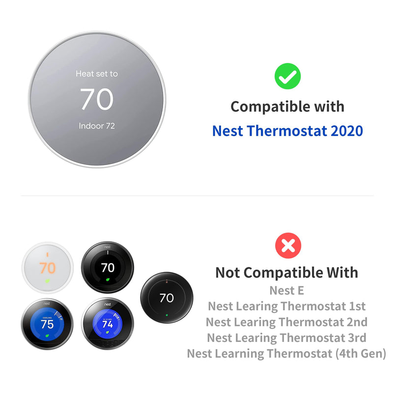 Petrichor Wall Plate Cover - Compatible with Google Nest Thermostat Accessory 2020 - Trim Kit, Easy Installation - Snow White