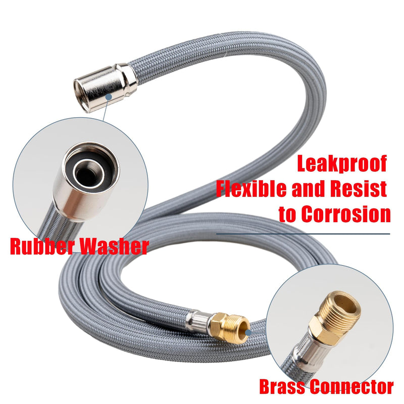 Kitchen Sink Hose For American Standard kitchen Faucet M922367-007220A, Pull Down Pull Out Faucet Hose Sprayer Faucet Part, Brass Adapter, 59in