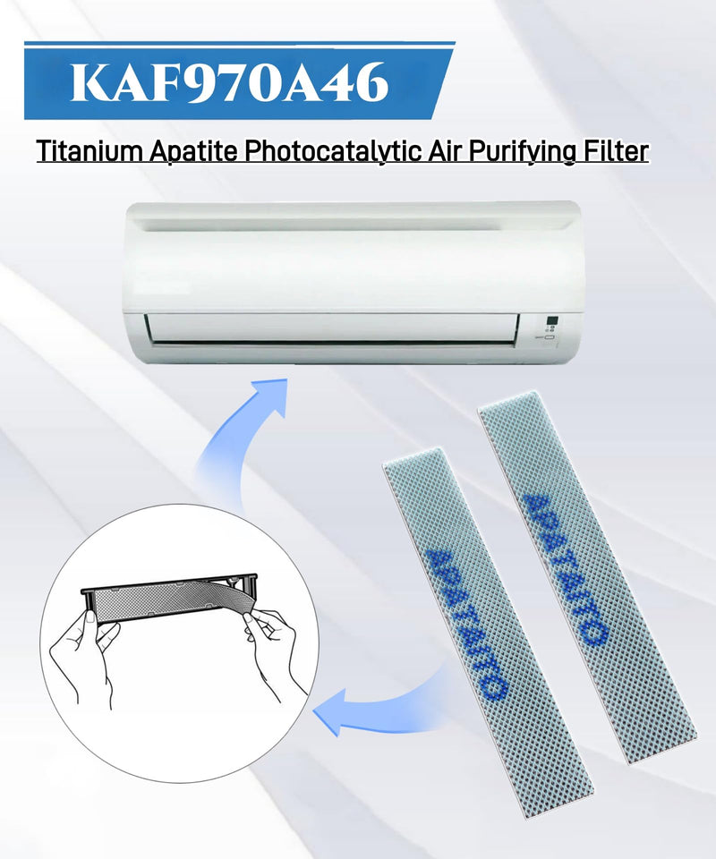2 Pcs KAF970A46 Titanium Apatite Filter Fits for Daikin Mini Split Units