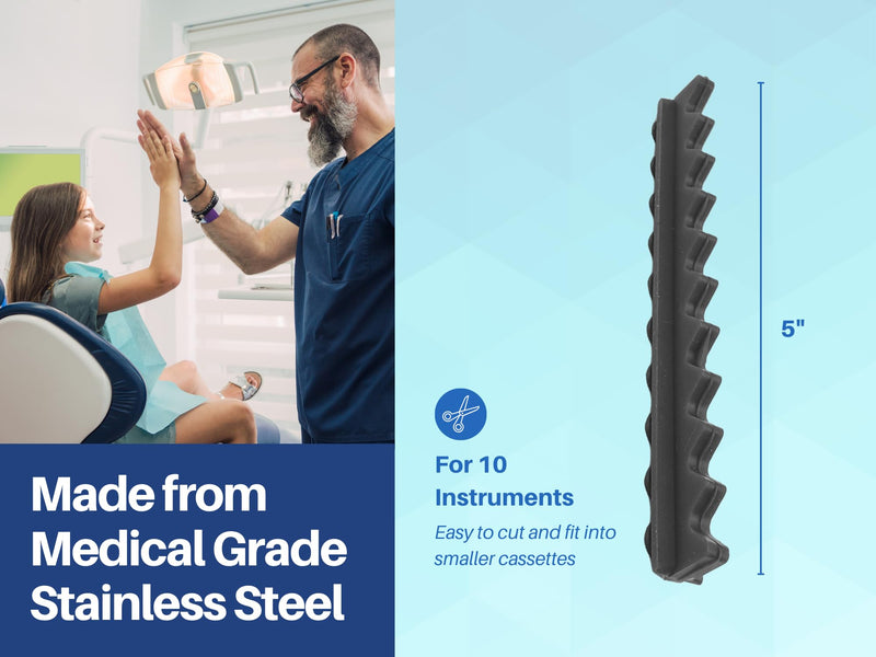 Replacement Silicone Strips Black Autoclavable for Dental Instrument Cassettes of All Sizes
