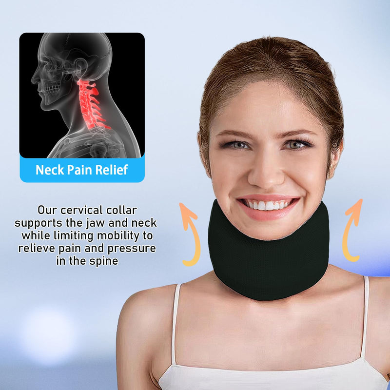 Neck Brace Cervical Collar,Soft Neck Support Relief Neck Pain & Pressure in Spine for Women & Men,Adjustable Neck Support Collar for Sleeping,Travelling,Office (L-19.29"X3.54") L-19.29"X3.54"