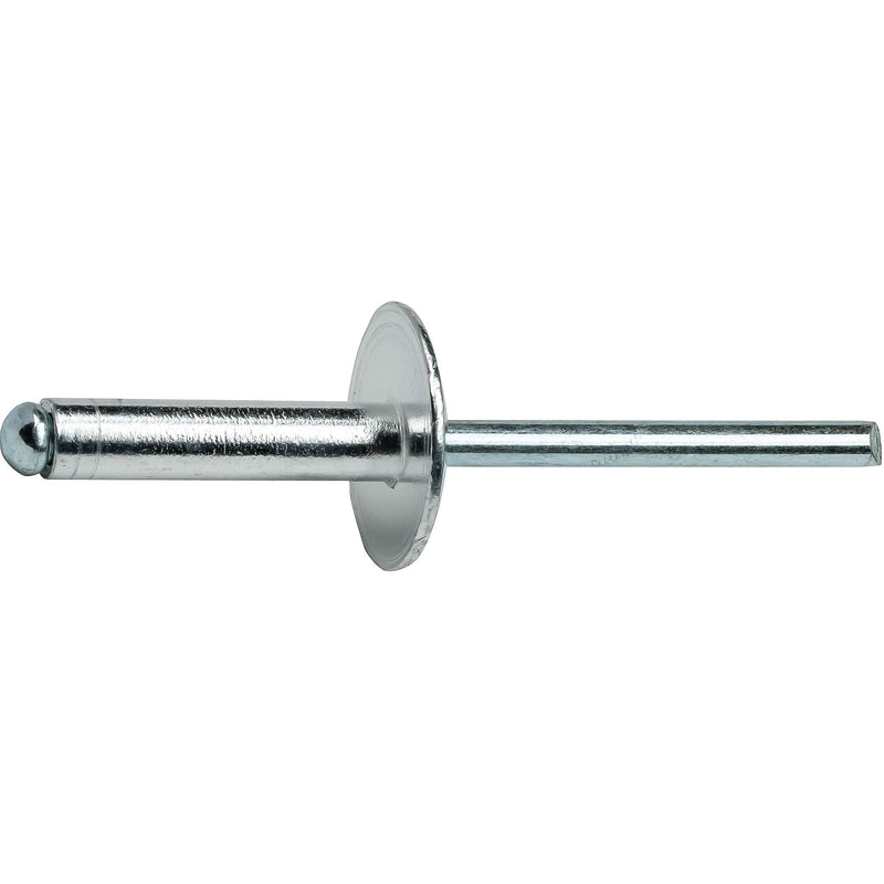 Large Flange Pop Rivets 3/16" x 1/2" Aluminum Body Steel Mandrel Large Dome Head 6-8 Gap .376" - .500" Quantity 50 by Fastenere 3/16" x 1/2" (6-8) (50 Pack)