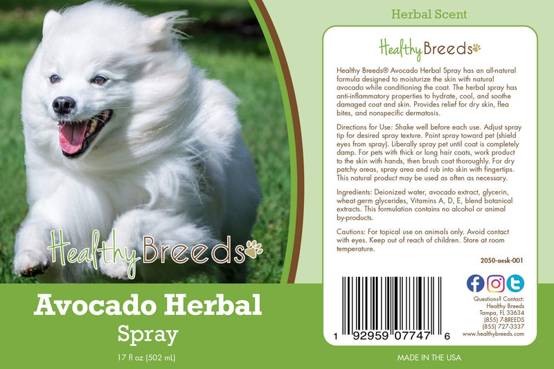 Healthy Breeds American Eskimo Dog Avocado Herbal Spray 17 oz
