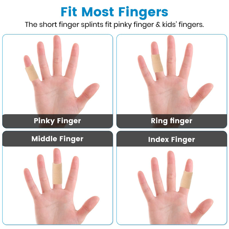 10Pcs Finger Compression Sleeves Support, Finger Sleeve Protectors Cots Thumb Brace for Trigger Finger Arthritis Swelling Basketball Sport, Breathable Elastic Pain Relief One Size Beige 10