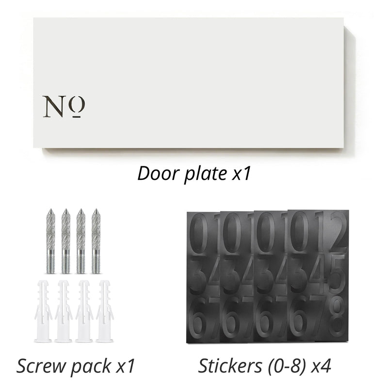 15.8" x 5.9" Aluminum Address Sign, Includes 4 Inch 0-8 Number Stickers & Mounting Screws, Wall Mounted House Address Plaque for 4-5 Digits