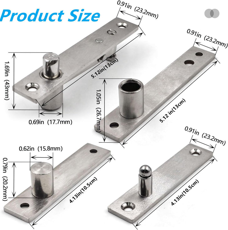 Door Pivot Hinges Heavy Duty for Wood Doors, 360 Degree Hidden Door Hinge for Secret Door,Stainless Steel Invisible Door Pivot Hinge for Bookshelf