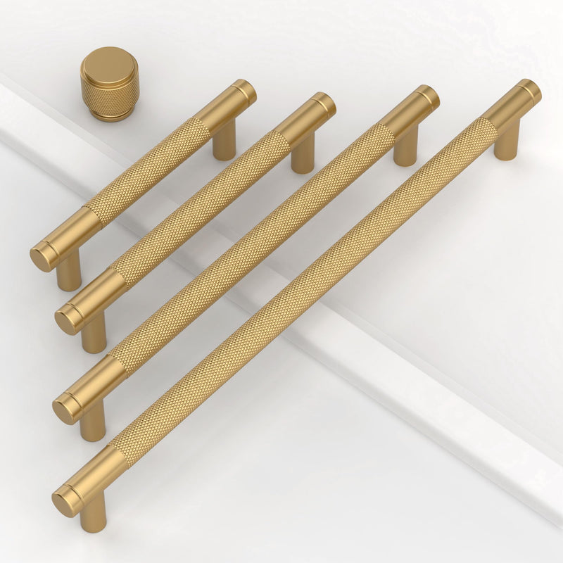 Champagne Bronze Knurled Cabinet Handles Kitchen Pulls 10 Inch 10 Pack Champagne Bronze 10" Hole Center