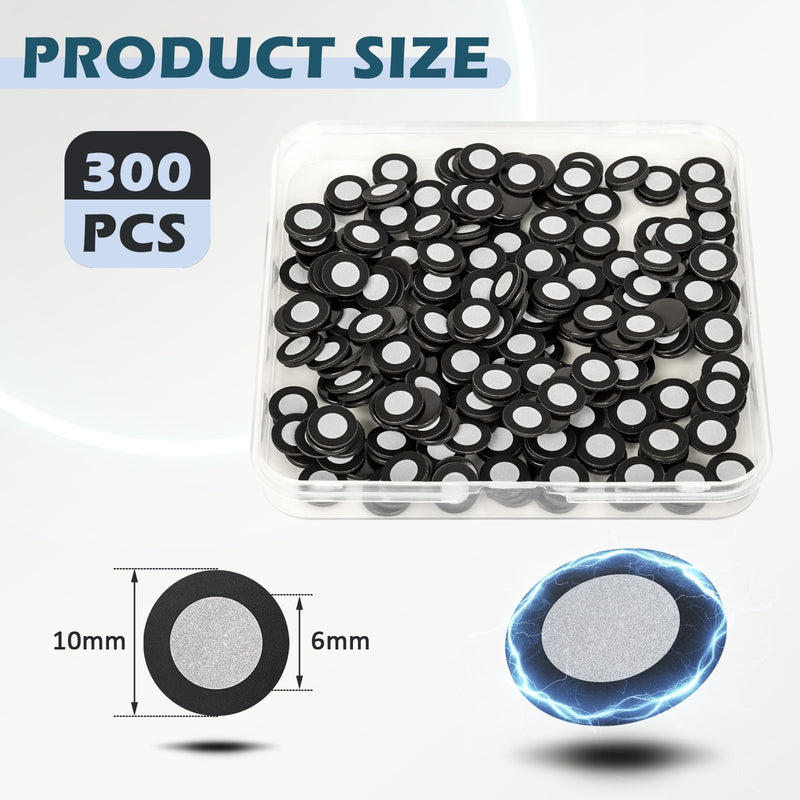 300PCS 3D Scanner Markers, Magnetic Reference Points for Scanning, Diffuse Reflective Positioning Targets, Reusable Tracking Dots for 3D Printing & Reverse Engineering (Inner 6.0 mm Outer 10 mm) 300