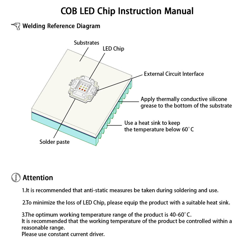 High Power LED Chip 10W RGB Super Bright Light Emitter COB Module Lamp Bead Component Replacement DIY Illumination (350mA/Red 6-7V/Green 8-10V/Blue 8-10V)