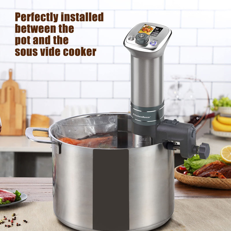 Sous Vide Bracket Clamp Replacement: KitchenBoss Sous Vide Cooker Fixing Bracket, Compatible with Anova AN500-US00 Precision Cooker, 2.0, 3.0, Pro, Fits Sous Vide in The 2.20-2.46 Inch Diameter Range
