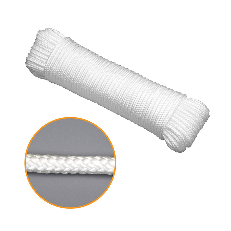 Gardzen 72' x φ1/4" White Rope, UV Resistant Rope for Flag Pole, Clothes line, Camping Tent, Canoes, Tree Work 1 x 72ft.