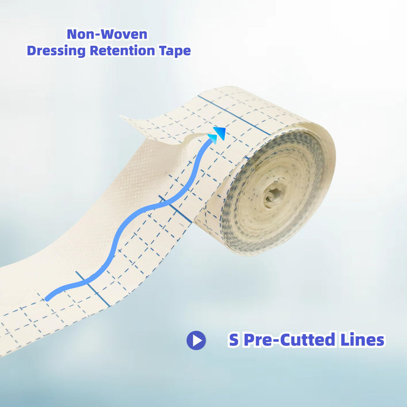 Non-Woven Dressing Retention Tape,4InchesX11Yards,Gentle Adhesive Bandage, Hypoallergenic and Breathable,Medical Grade Wound Dressing Tape Sensitive Skin for Wound Care（Pack of 1Roll） 4InchesX11Yards 1