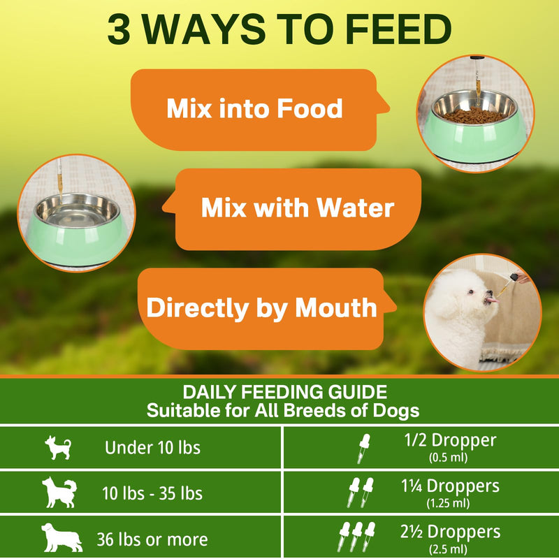 Puyrzoe Dog Flea Treatment Drops, Natural Oral Flea and Tick Prevention for Dogs with Pumpkin Seed, Echinacea, Omega-3/6/9- Support Immunity, Healthy Skin & Coat, Digestion & Overall Wellness