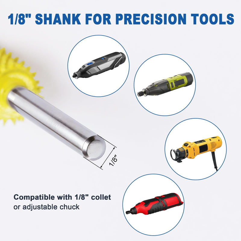 4-Piece Rotary Burr Set, Fine Grit Tungsten Carbide Rotary Burrs, 1/8" Shank for Wood Plastic Foam, for Dremel & Similar Tools 4-Piece Rotary Burr Set-Fine
