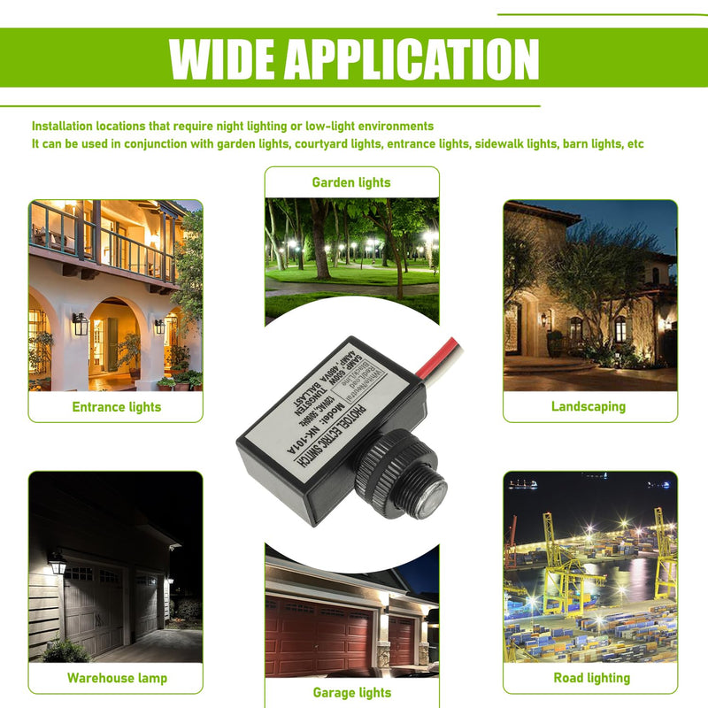 105V-130V AC Photocell Light Sensor Light Control Sensor Photoelectric Switch Dusk to Dawn Sensor with Automatic Illumination Detection Circuit for Outdoor Lighting Photoelectric Switch,1 Pack 1 Pack