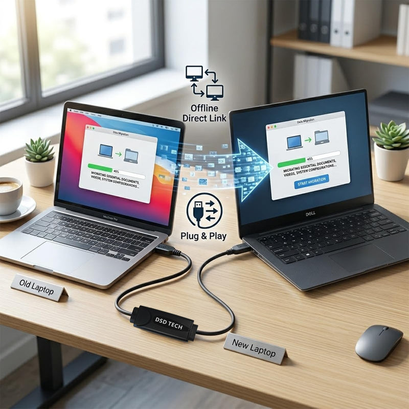 DSD TECH SH-K03A USB 3.0 Data Link Cable, 5Gbps Fast File Transfer & KM Sharing, Win and Mac, 10ft