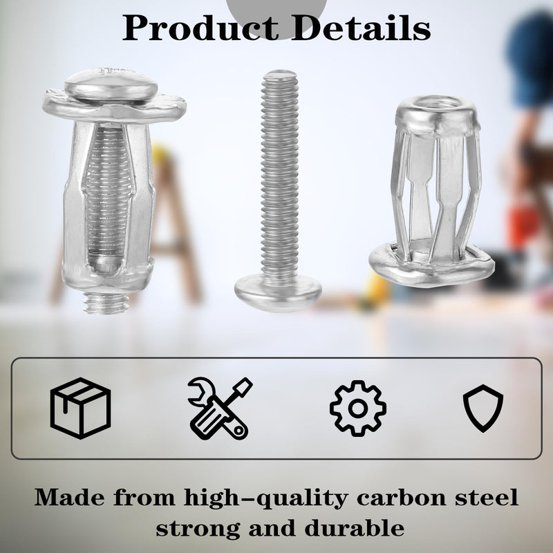 20 Pcs M4 Hollow Door Anchors and Screws, Hollow Metal Cavity Fixing Hollow Wall Anchors for Aluminium cladding Sheet Steel Pipe, Iron Sheet, Hollow Plastic Sheet Thin Walls(M4)